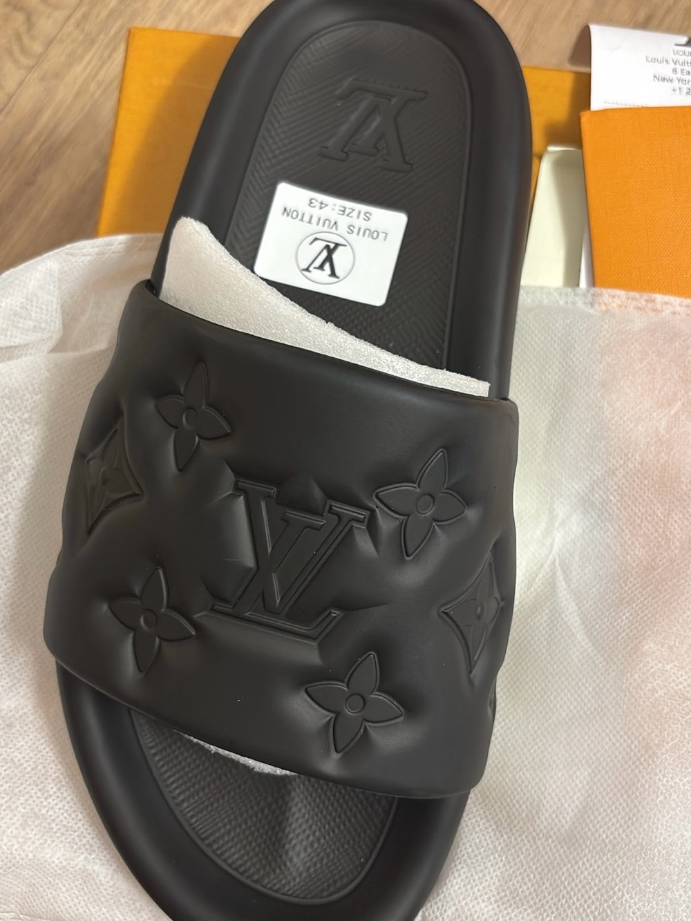 Louis Vuitton Waterfront Mule Black Slides with Box and receipts/accesories - Picture 6 of 6